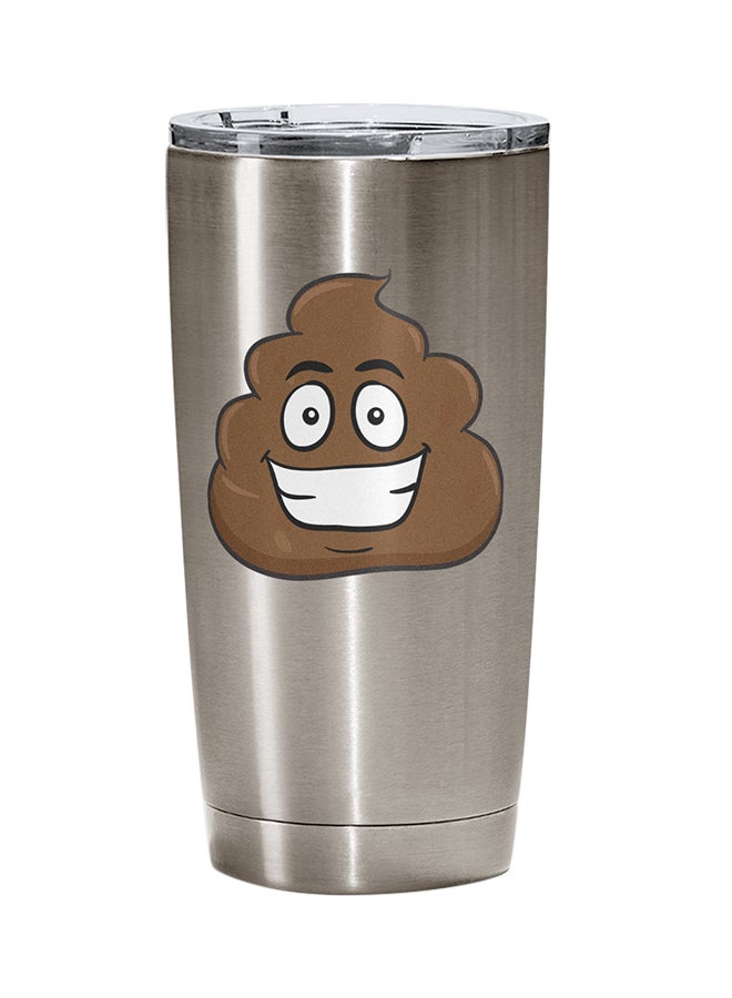 LOUD UNIVERSE Stainless Steel Smilly Emoji Funny Emoji For Friends Tumbler Silver 15cm  - Image 1