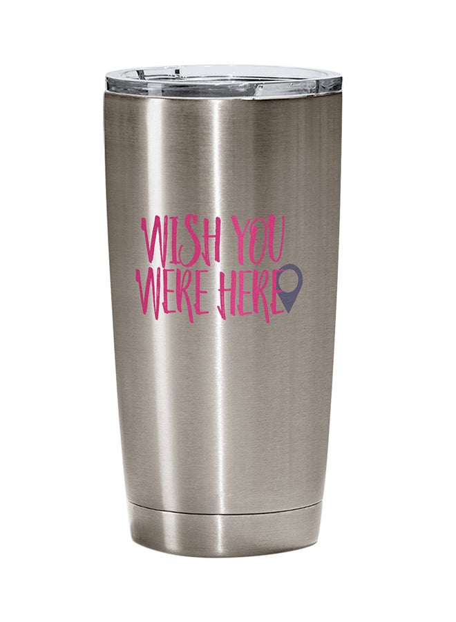 LOUD UNIVERSE Stainless Steel Wise You Were Here Pin Couples Girl Friends Tumbler Silver 15cm  - Image 1