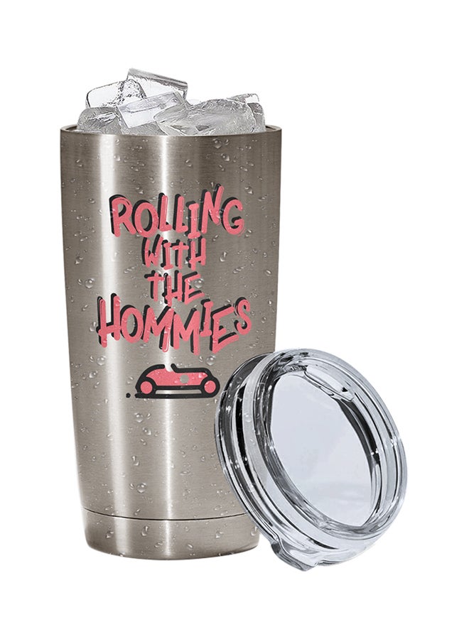 LOUD UNIVERSE Stainless Steel Rolling With The Hommies Stainless Steel Road Trip Tumbler Silver 15cm  - Image 2