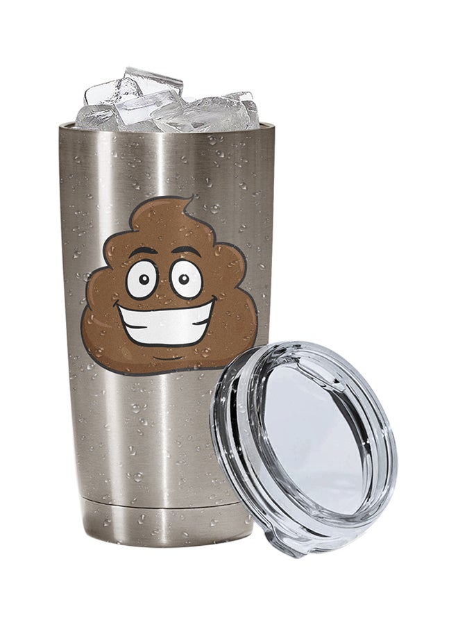 LOUD UNIVERSE Stainless Steel Smilly Emoji Funny Emoji For Friends Tumbler Silver 15cm  - Image 2