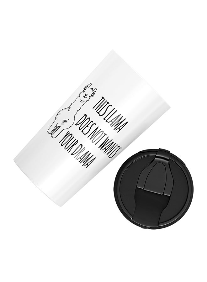 لاود يونيفيرس كوب من الستانلس ستيل مطبوع عليه عبارة "This Lama Does Not Want Your Drama" للأصدقاء أبيض 15سم - Image 3