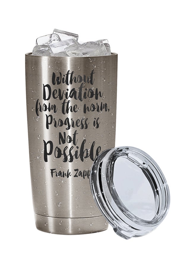 LOUD UNIVERSE Stainless Steel Without Daviation Progress Is Impossible Quote Tumbler Silver 15cm  - Image 2