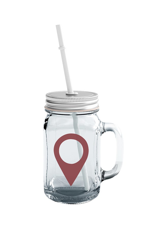 LOUD UNIVERSE Glass Set Location Current Location Pin Mason Jar With Straw Clear - Image 1