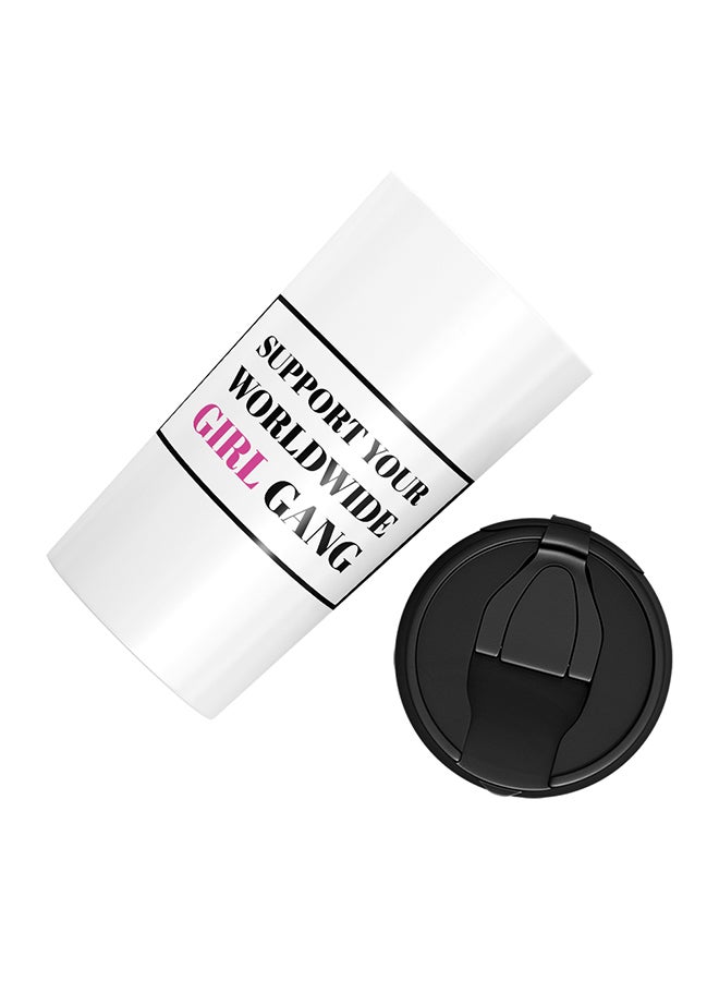 LOUD UNIVERSE Stainless Steel Support Your World Wide Girls Gang Women Together Quote Tumbler White 15cm  - Image 3