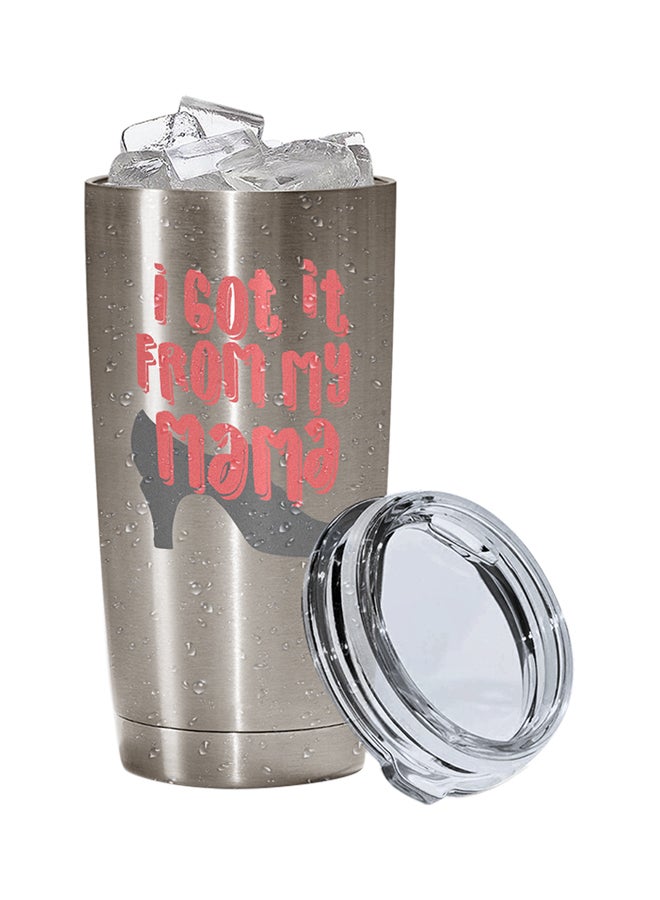 LOUD UNIVERSE Stainless Steel I Got It From My Mamma Sassy Witty Funny Quote Tumbler Silver 15cm  - Image 2