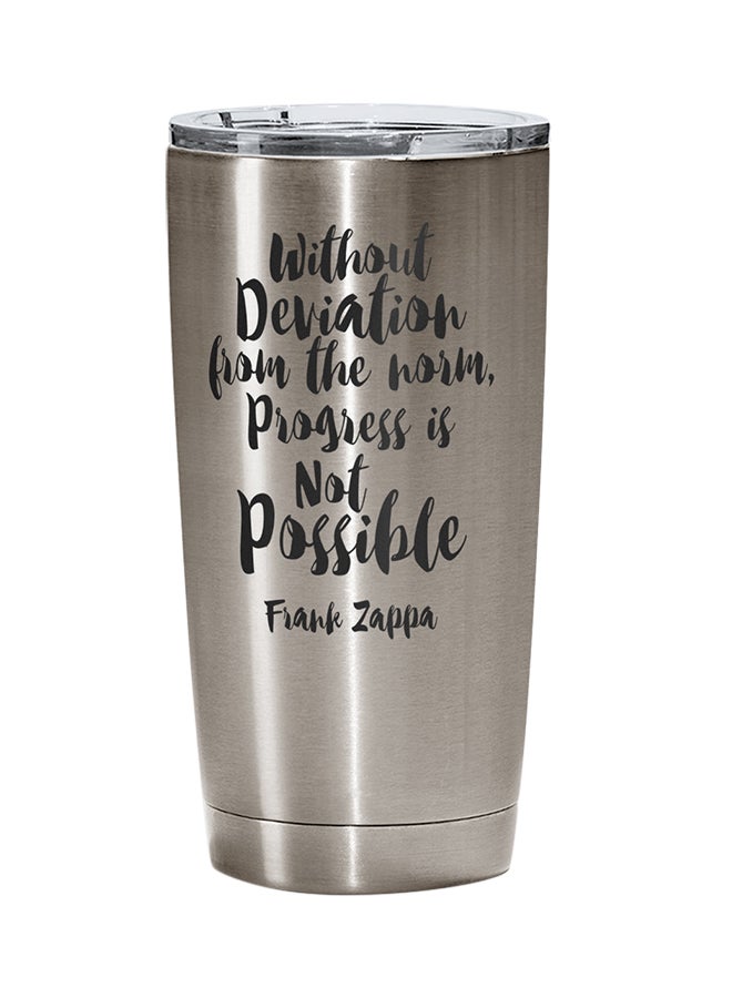 LOUD UNIVERSE Stainless Steel Without Daviation Progress Is Impossible Quote Tumbler Silver 15cm  - Image 1