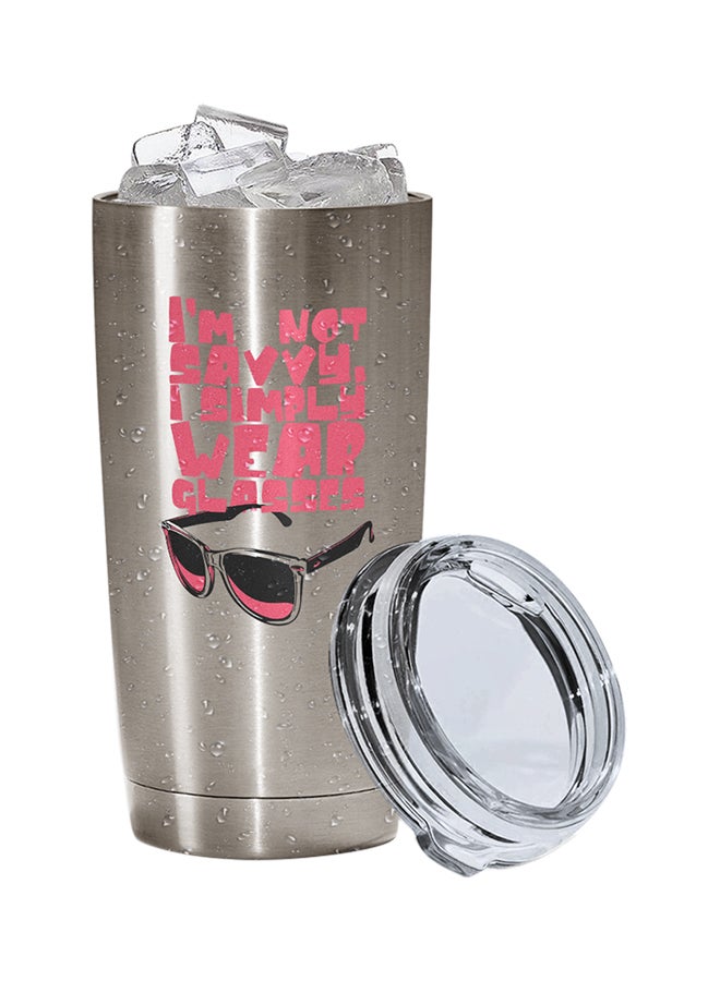 LOUD UNIVERSE Stainless Steel I Am Very Savvy Wear Shades Sunglasses Funny For Teens Tumbler Silver 15cm  - Image 2