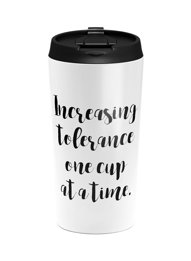 LOUD UNIVERSE Stainless Steel Increasing Coffee One Cup At A Time Caffaine Addict Tumbler White 15cm  - Image 1