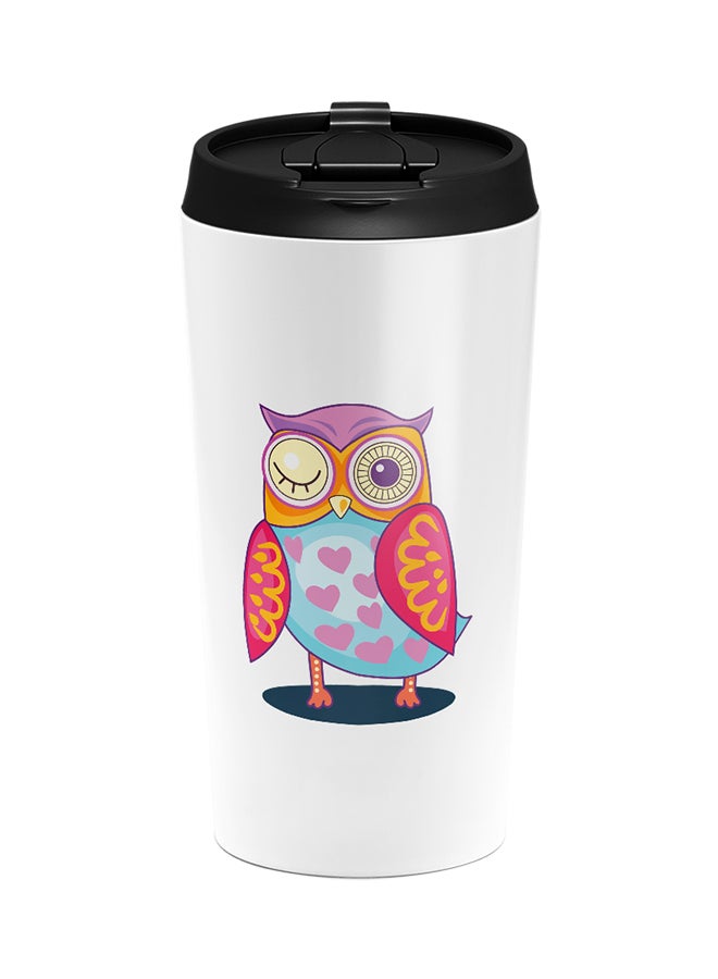 LOUD UNIVERSE Stainless Steel Winking Owl Heart Love For Couples Tumbler White 15cm  - Image 1