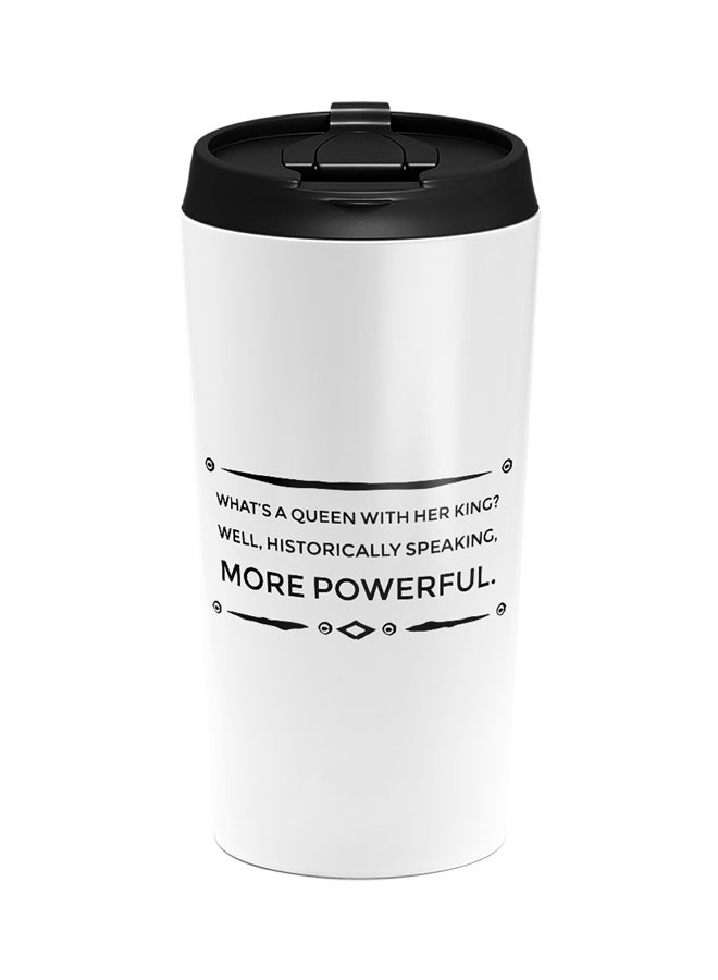 LOUD UNIVERSE Stainless Steel Queen Kind Historical Powerful Quote Tumbler White 15cm  - Image 1