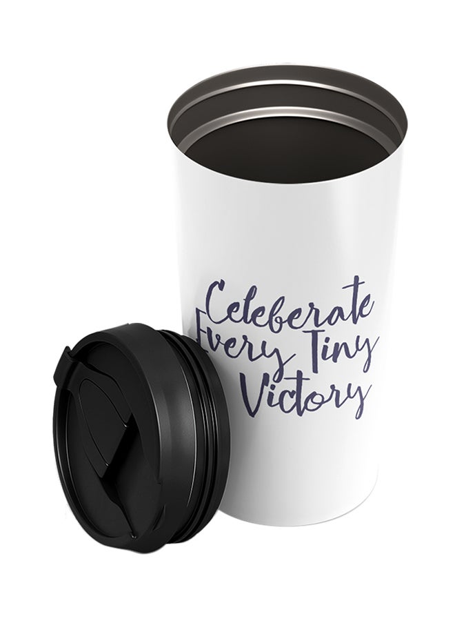 LOUD UNIVERSE Stainless Steel Celebrate Every Tiny Victory Inspire And Motivate With Words Tumbler White 15cm  - Image 2