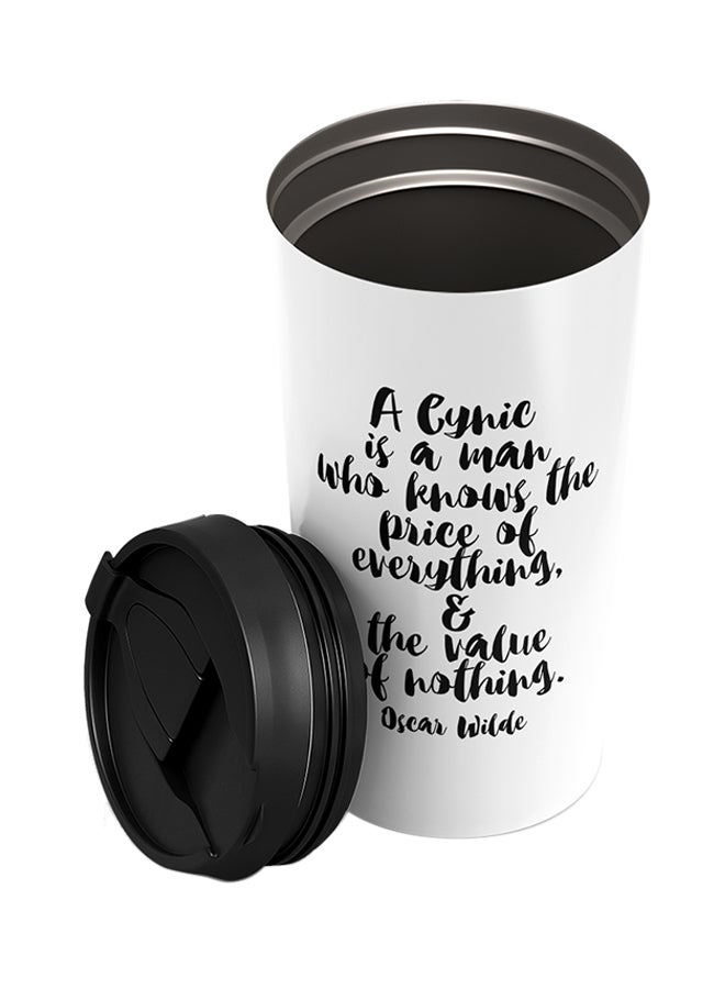 LOUD UNIVERSE Stainless Steel Price Of Every Thing Value Of Nothing Quote Tumbler White 15cm  - Image 2