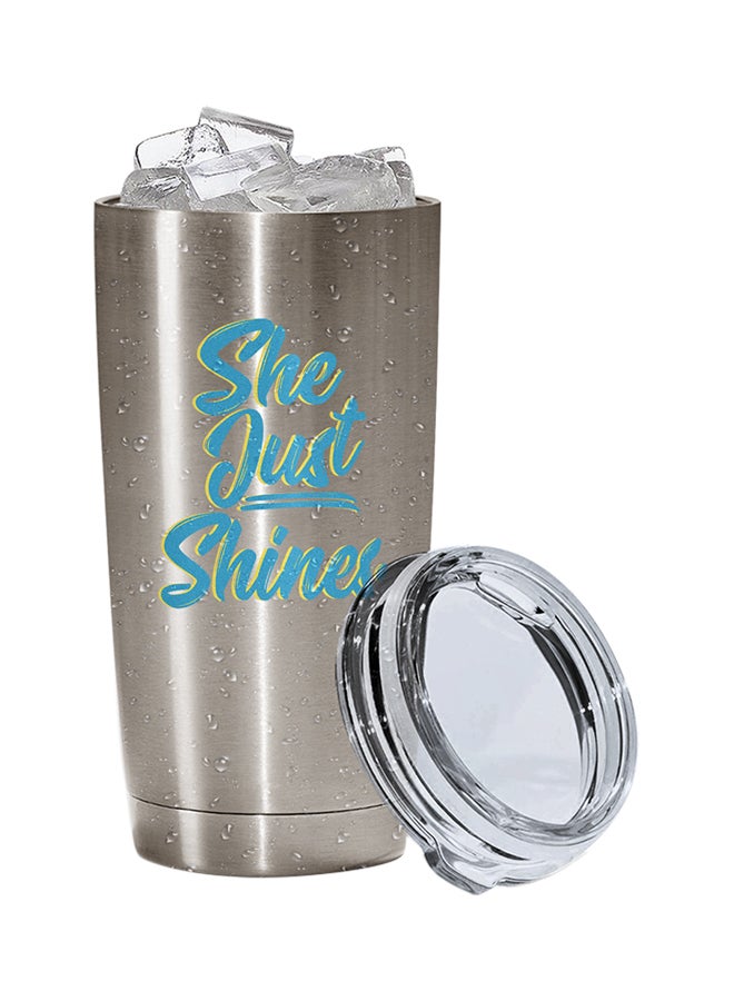 LOUD UNIVERSE Stainless Steel She Just Shines Tumbler Silver 15cm  - Image 2