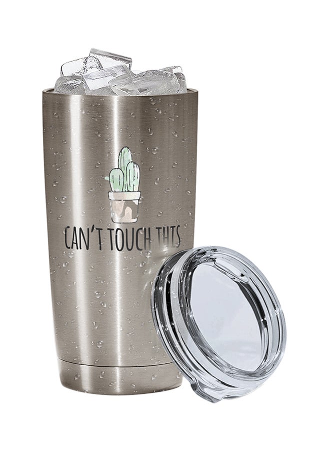 LOUD UNIVERSE Stainless Steel Cactus Plant Cant Touch This Tumbler Silver 15cm  - Image 2
