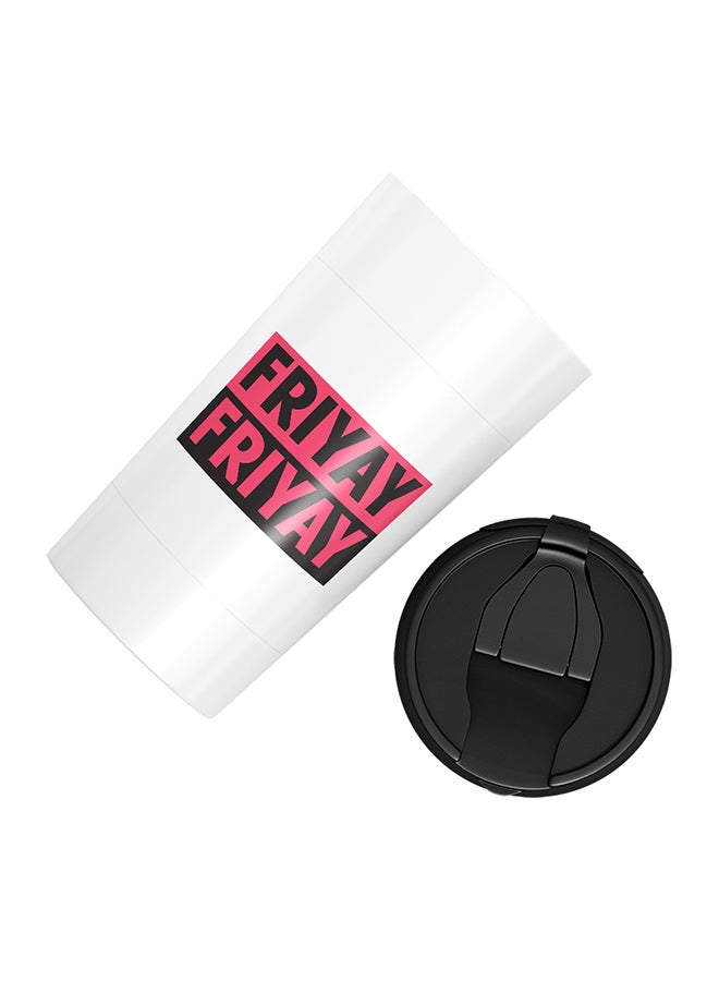 LOUD UNIVERSE Stainless Steel Friyay Happy Friday Weekenders Tumbler White 15cm  - Image 3