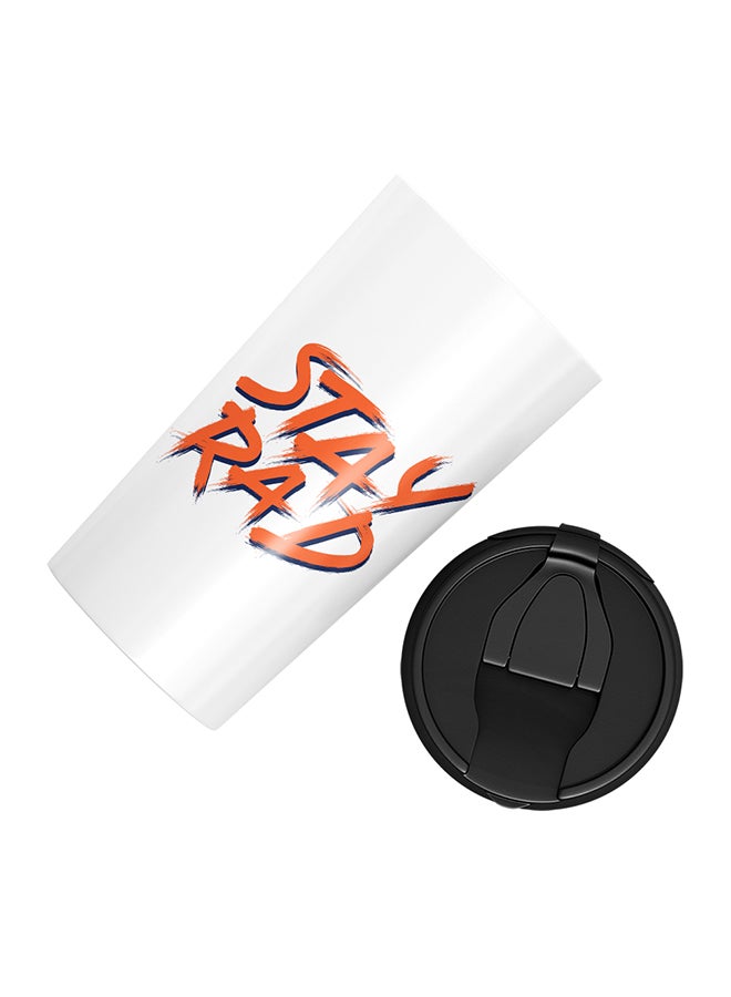 لاود يونيفيرس كوب من الستانلس ستيل مطبوع بكلمات "Stay Rad" أبيض 15سم - Image 3