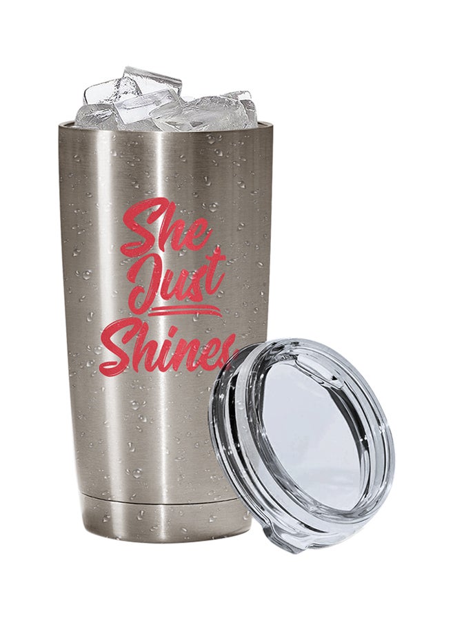 LOUD UNIVERSE Stainless Steel She Just Shines Tumbler Silver 15cm  - Image 2