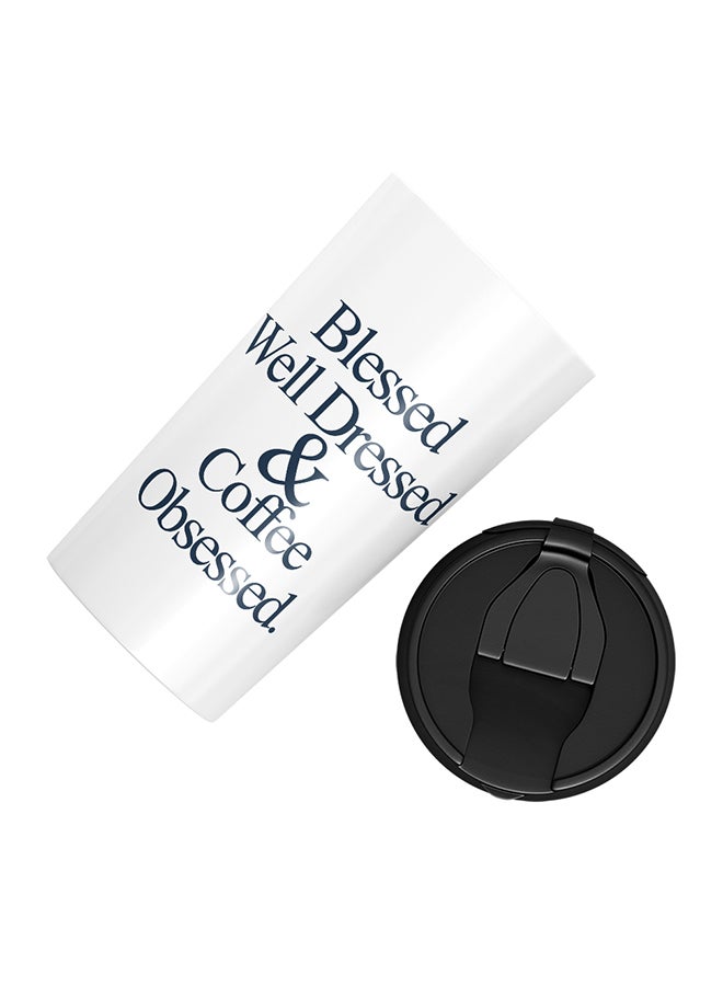 LOUD UNIVERSE Stainless Steel Blessed Well Dressed Coffee Obsessed Tumbler White 15cm - Image 3
