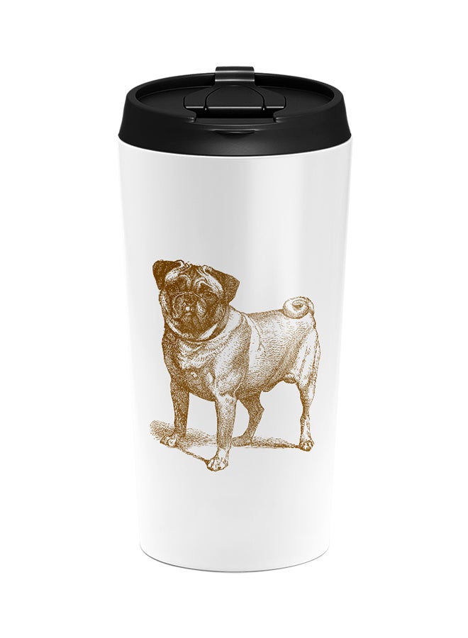 LOUD UNIVERSE Stainless Steel Pet Pug Best Furry Friend Dog Tumbler White 15cm  - Image 1