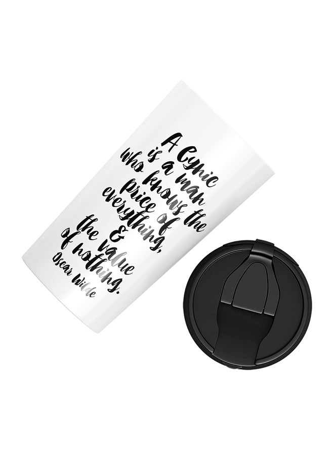 LOUD UNIVERSE Stainless Steel Price Of Every Thing Value Of Nothing Quote Tumbler White 15cm  - Image 3