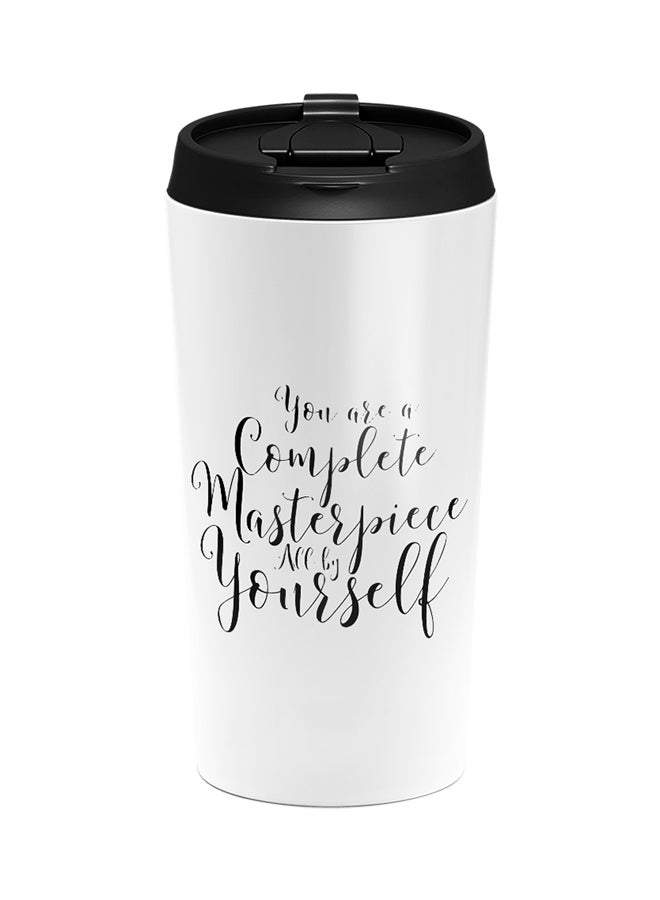 LOUD UNIVERSE Stainless Steel You Are A Masterpiece Yourself Witty Quote Tumbler White 15cm  - Image 1