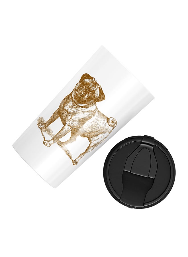 LOUD UNIVERSE Stainless Steel Pet Pug Best Furry Friend Dog Tumbler White 15cm  - Image 3