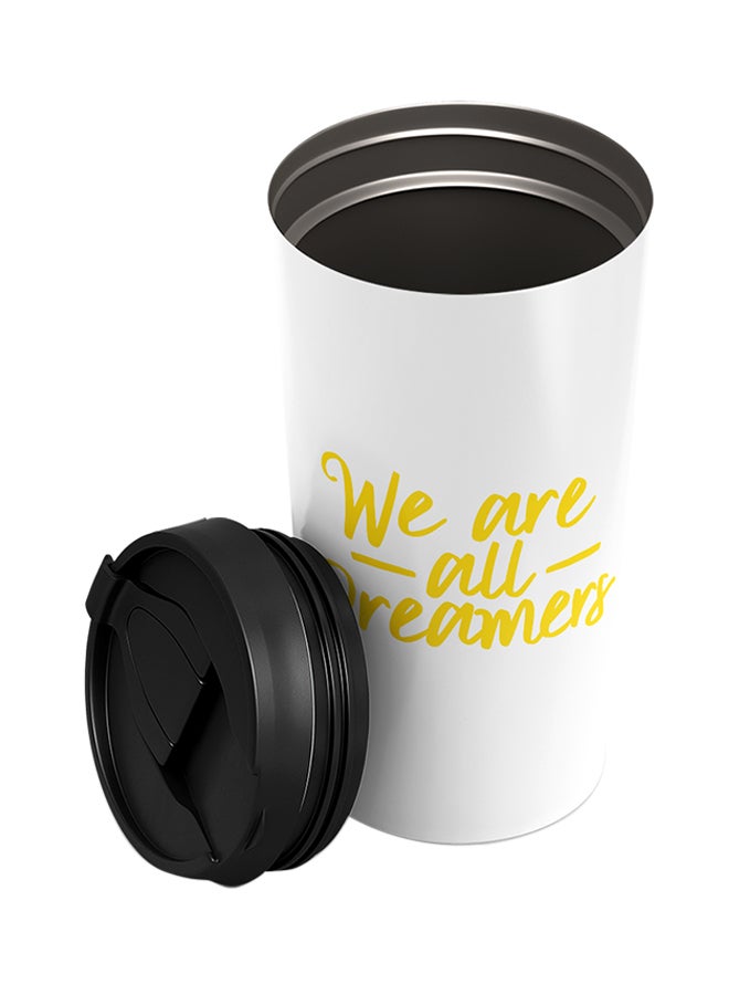 LOUD UNIVERSE Stainless Steel We Are All Dreamers Tumbler White 15cm  - Image 2