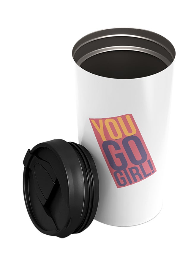 LOUD UNIVERSE Stainless Steel You Go Girls Women Power Quote Motivation Tumbler White 15cm  - Image 2