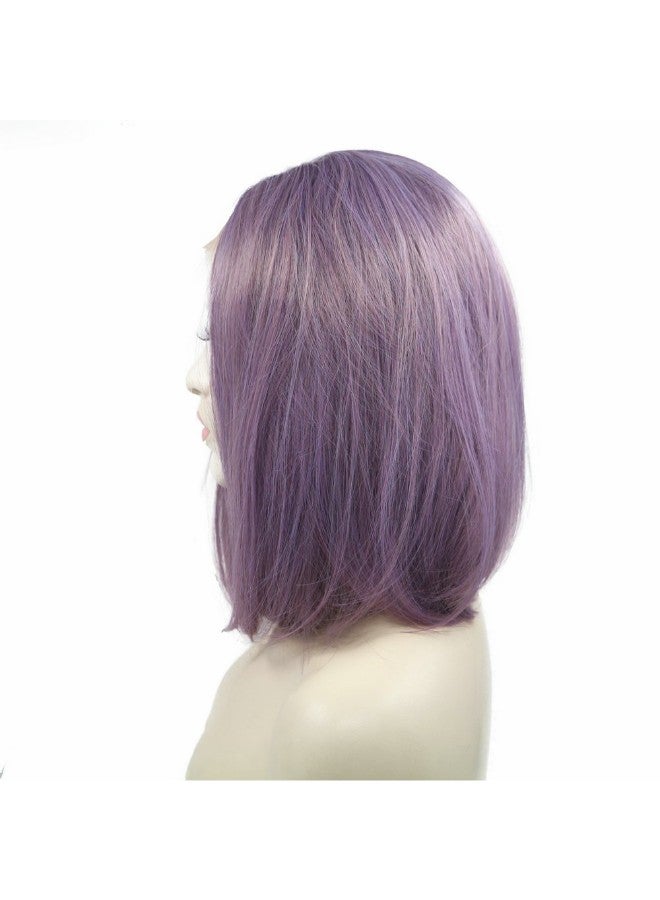 Generic Short Straight Lace Front Wig Purple 14inch  - Image 3