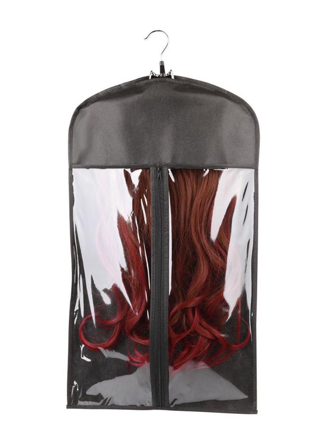 2-Piece Extensions Wig Storage Bag With Hanger Black - Image 3