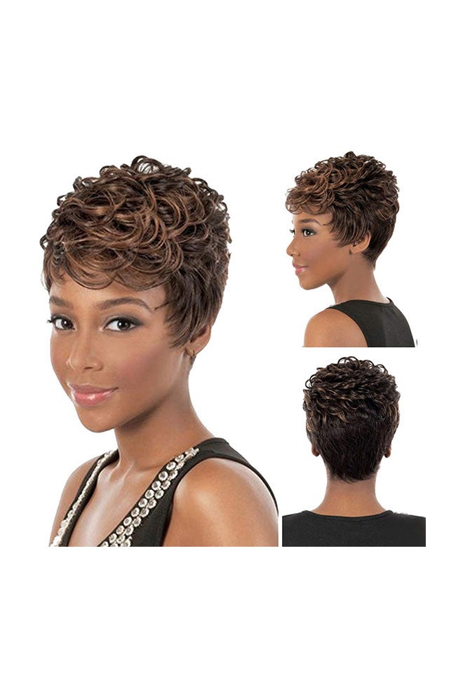 Generic Short Curly Wig Light Brown  - Image 1