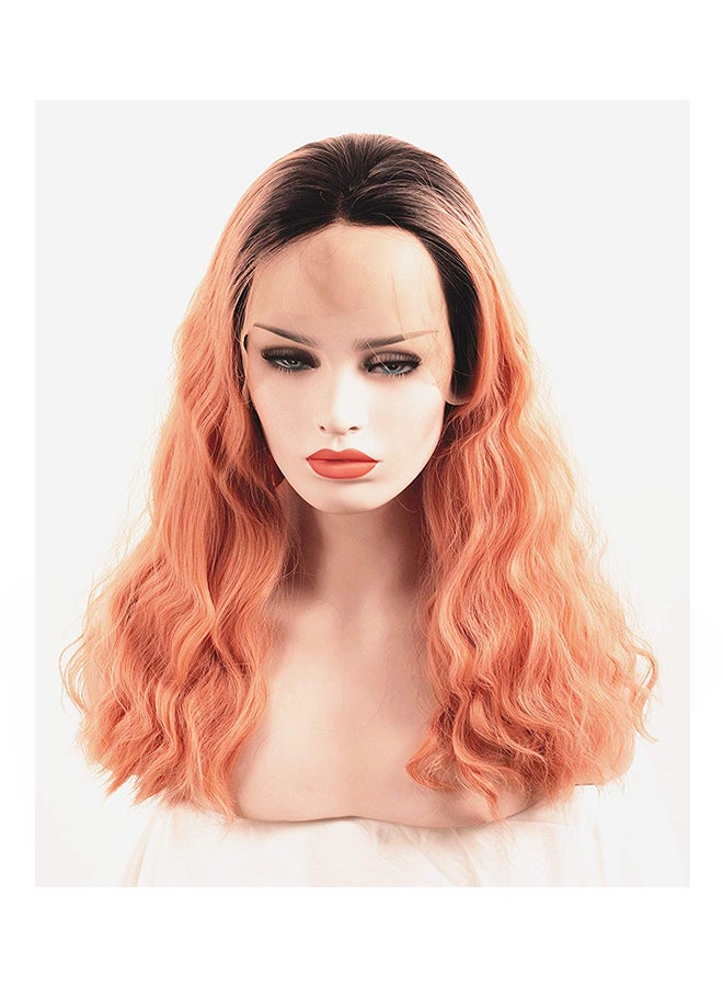 Generic Short Curly Lace Front Wig Pink  - Image 1
