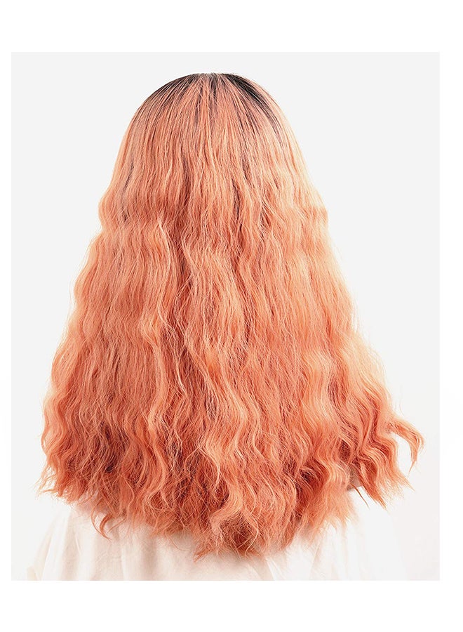 Generic Short Curly Lace Front Wig Pink  - Image 2