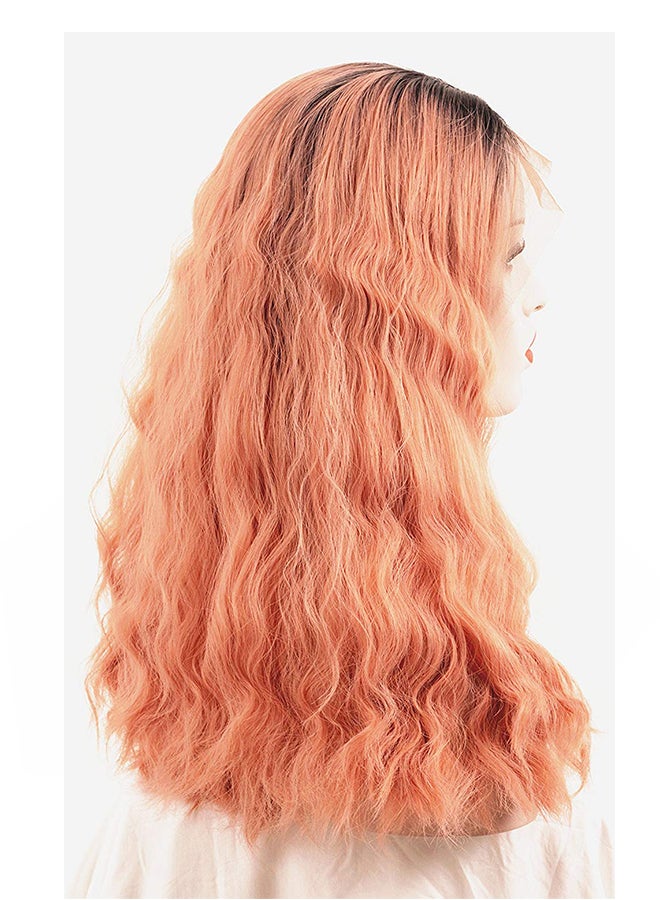Generic Short Curly Lace Front Wig Pink  - Image 3