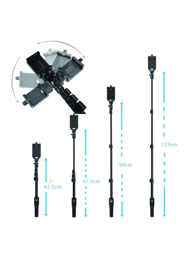 FugeTek - Monopod Professional Selfie Stick With Bluetooth Remote Black - Image 1