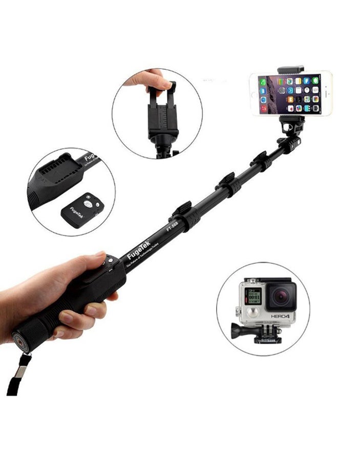 FugeTek - Monopod Professional Selfie Stick With Bluetooth Remote Black - Image 1