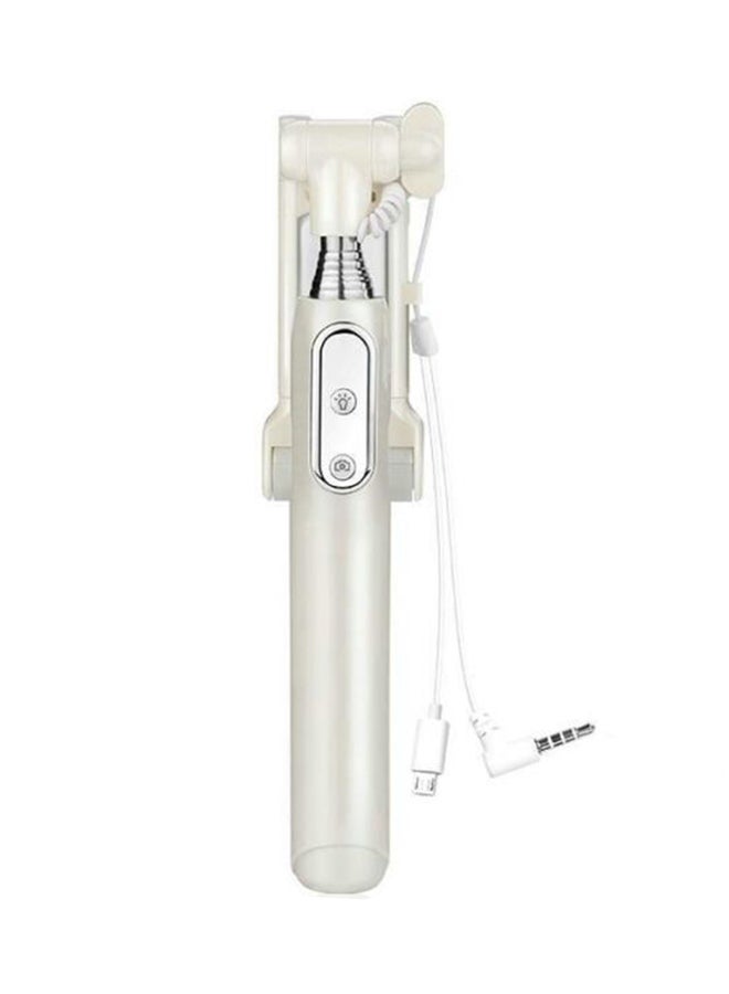 Generic Monopod Selfie Stick With Bluetooth Remote Control White 