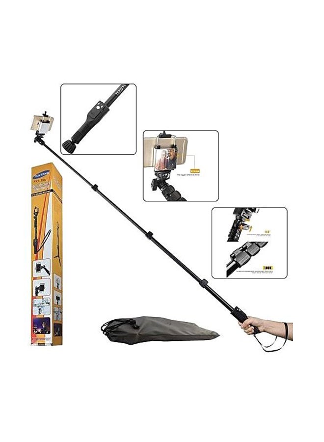 Yunteng - Monopod Extendable Selfie Stick With Shutter Remote Control Black - Image 1