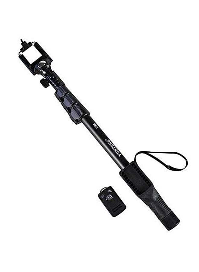 Yunteng - Monopod Extendable Selfie Stick With Shutter Remote Control Black - Image 1