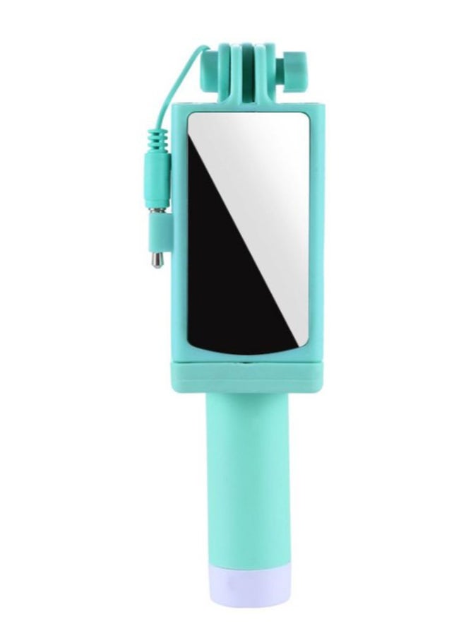 Generic Mini Selfie Stick With Big Mirror Green  - Image 1