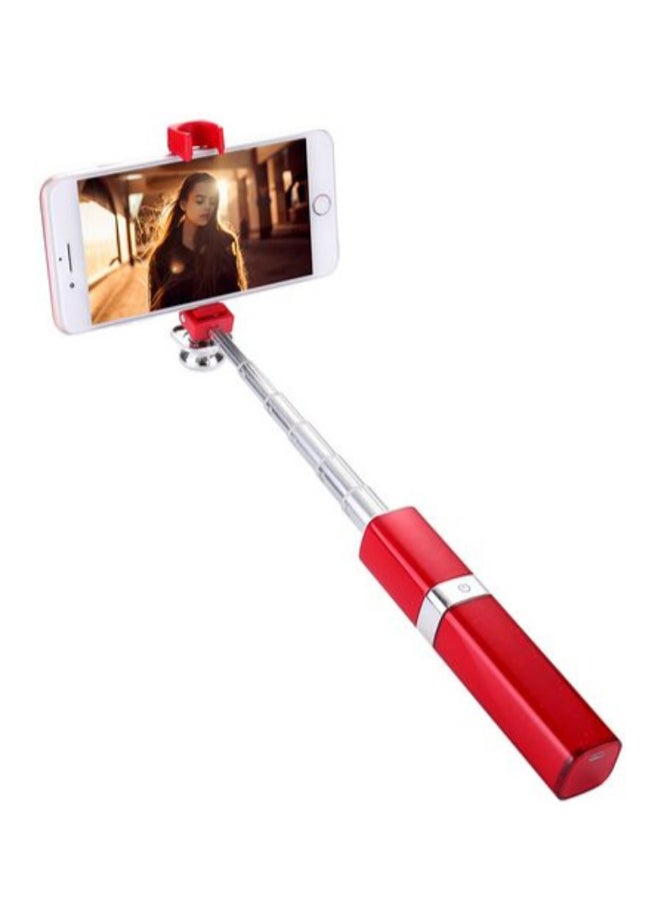 Generic Lipstick Mini Folding Selfie Stick Red  - Image 1