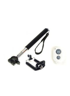 Monopad Handheld Selfie Stick With Bluetooth Wireless Remote Shutter Black