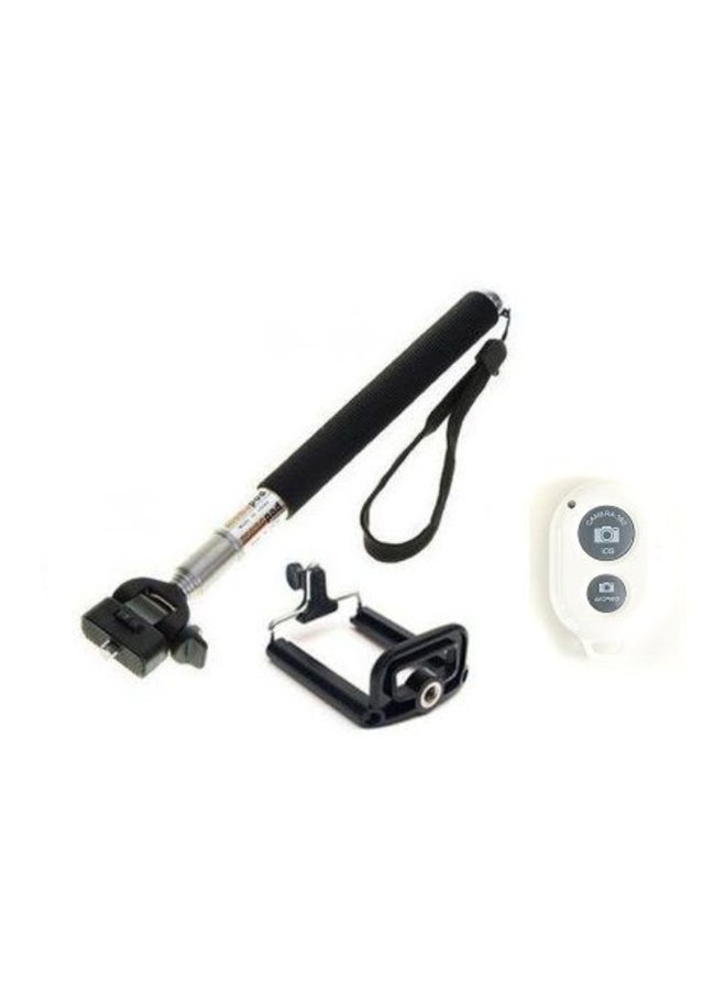 Generic - Monopad Handheld Selfie Stick With Bluetooth Wireless Remote Shutter Black - Image 1