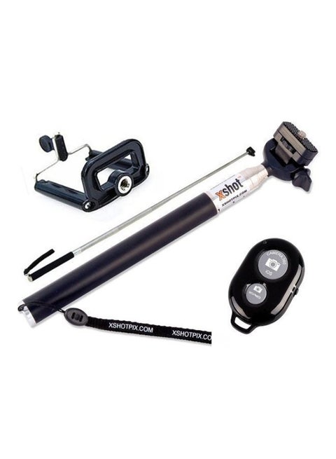 Monopad Handheld Selfie Stick With Bluetooth Wireless Remote Shutter Black