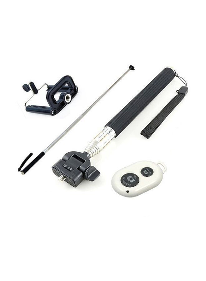Generic Monopod Selfie Stick With Bluetooth Remote Shutter Black 