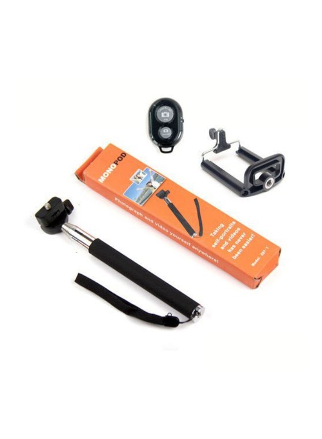 Generic Monopod Extendable Handheld Selfie Stick With Bluetooth Wireless Remote Shutter Black 