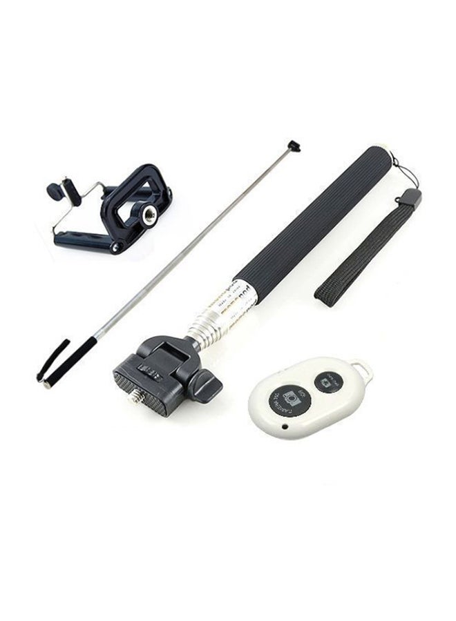 Generic Monopod Selfie Stick With Bluetooth Remote Shutter Black 