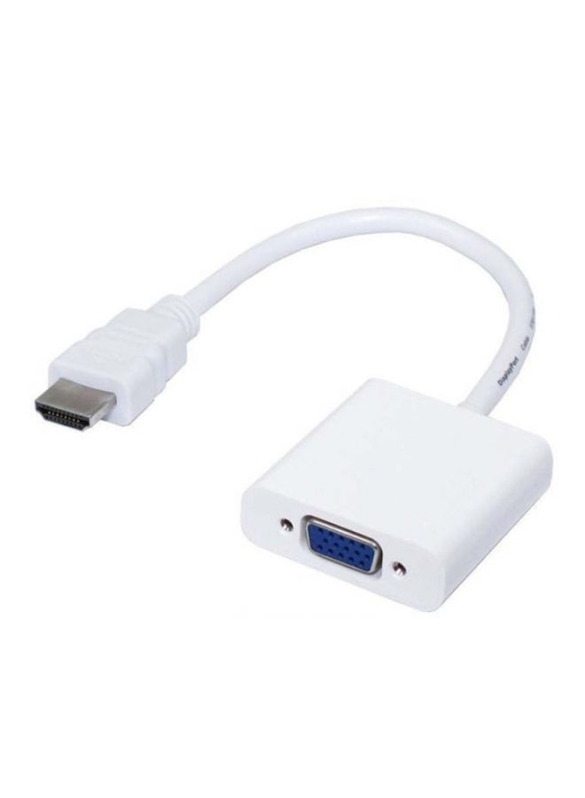 Hdmi To Vga Cable Video Converter Adapter For Laptop White - Image 1