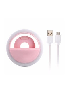 Generic Led Ring Selfie Light For Smartphone Pink/White  - Image 1