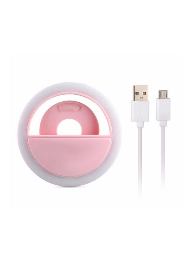 Generic Led Ring Selfie Light For Smartphone Pink/White  - Image 1